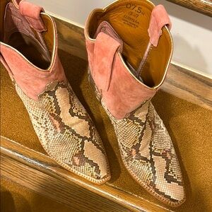 Handmade KemoSabe brand snakeskin cowboy boots